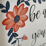 This image shows a close up of the floral desing.