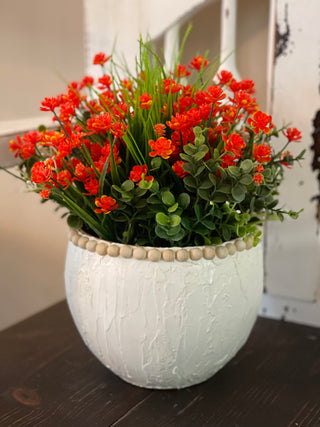 Faux flowers are UVA resistant. perfect for indoor or outdoor use. 