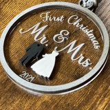 Engagement/ Wedding Acrylic And Wood Ornament