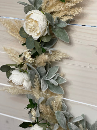 This image shows a close up of the floral faux embellishments.