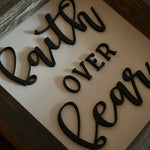 This image shows the 3D lettering up close.