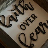 This image shows the 3D lettering up close.