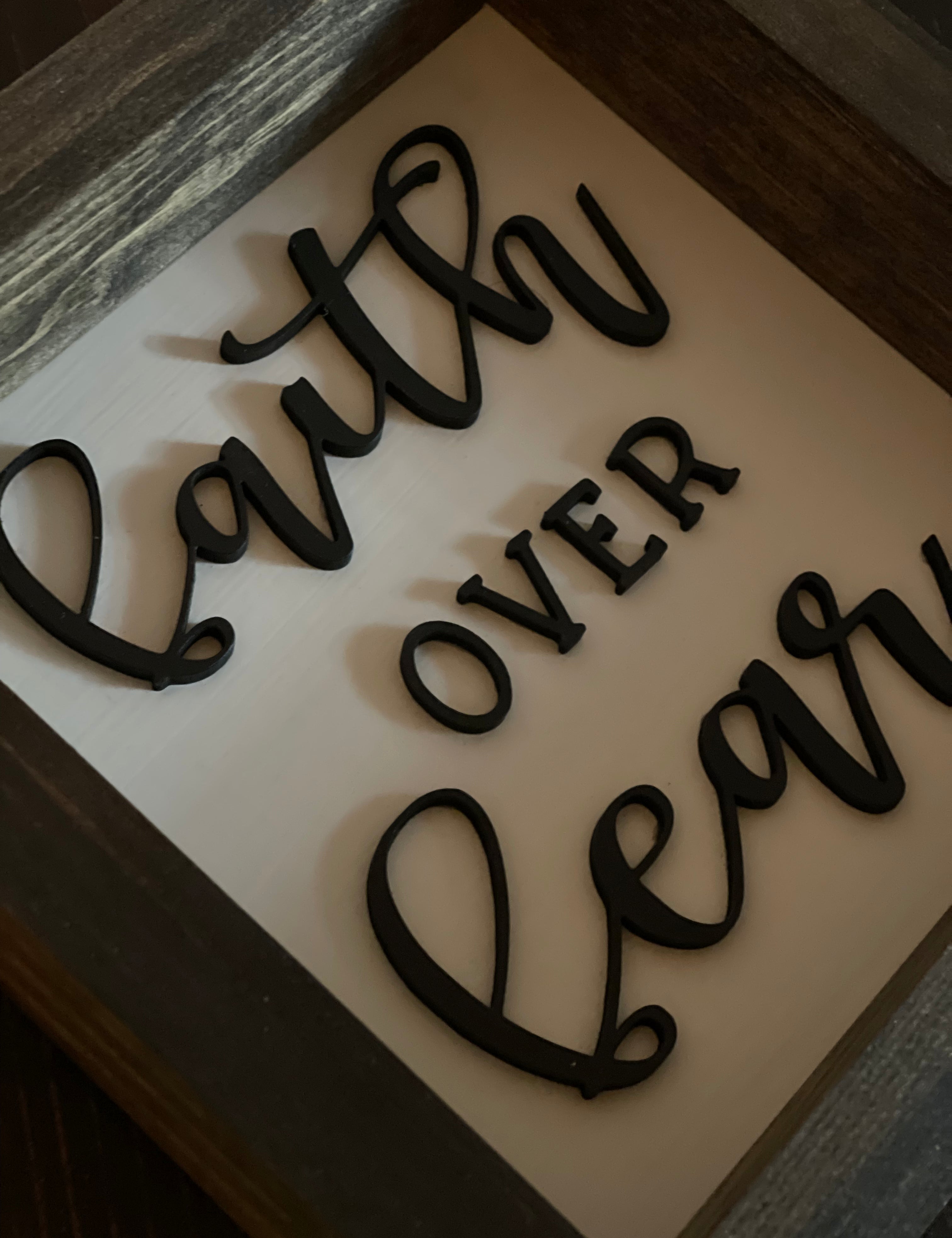 This image shows the 3D lettering up close.