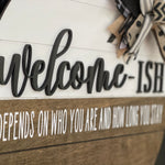 This image shows a close up of the 3D wood cutouts and hand painted lettering.